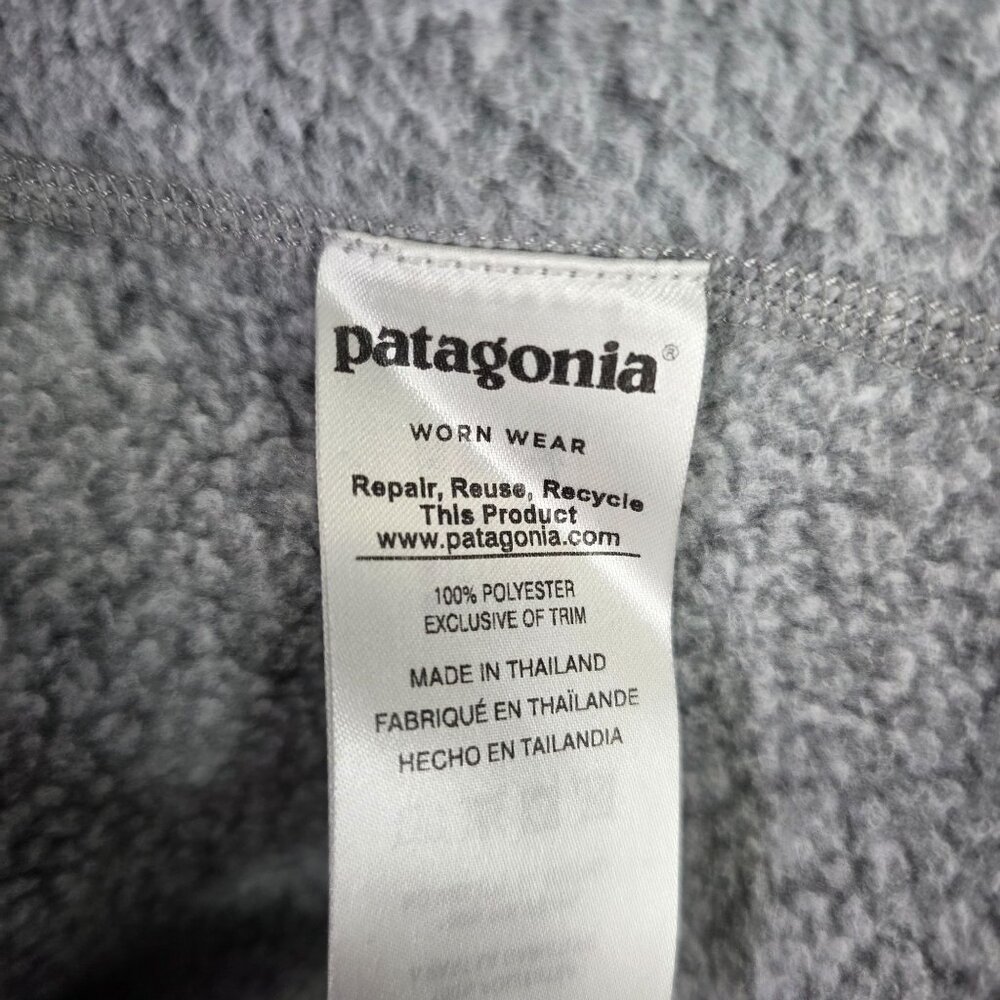 Womens Patagonia Gray 1/4 Zip Fleece Pullover Sweater Long Sleeve Polyester M - Picture 4 of 8